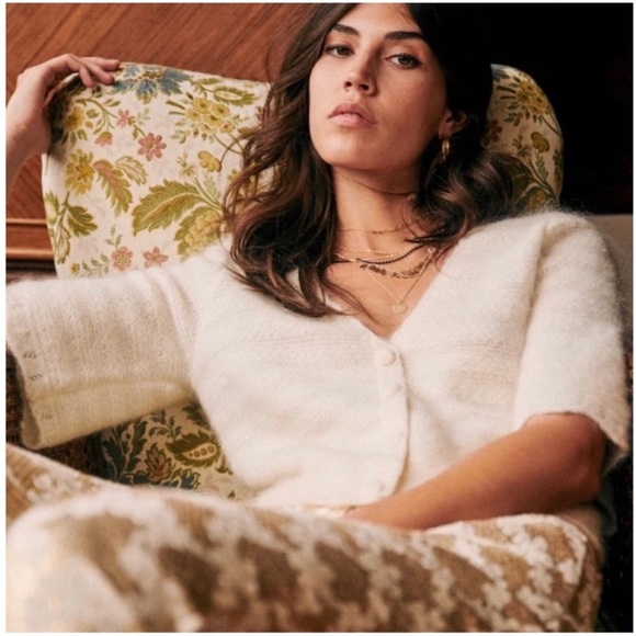 SÉZANE Lilou Mohair Wool Knit Jumper - White - Picture 1 of 8